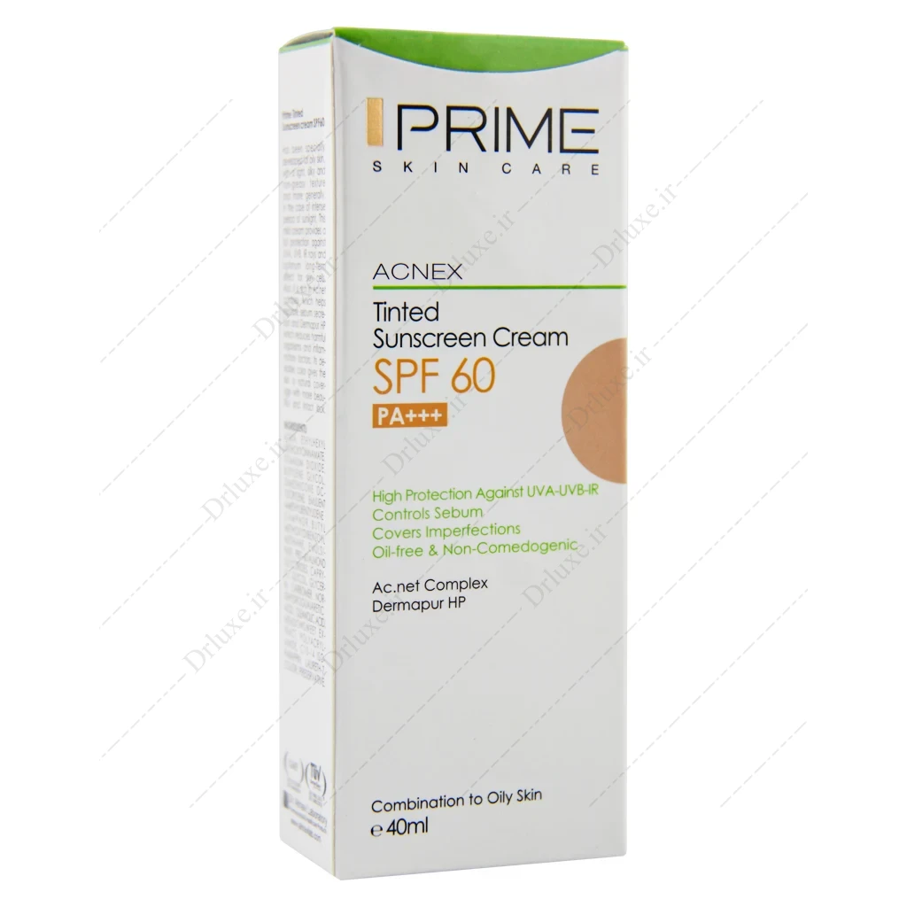 کرم ضد آفتاب SPF60 رنگی پوست مختلط تا چرب پرایم